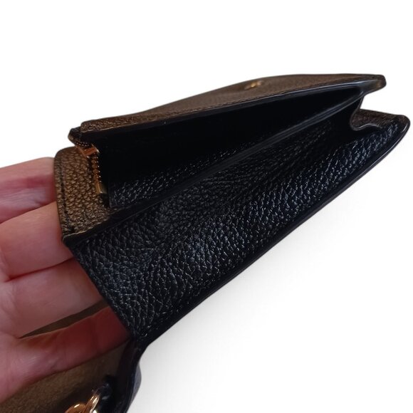 Coach Black Pebbled Leather Fold Over Wallet 3 way Clutch/ Crossbody - Picture 7 of 12
